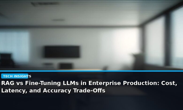 RAG vs Fine-Tuning LLMs in Enterprise Production: Cost, Latency, and Accuracy Trade-Offs - editorial cover photograph