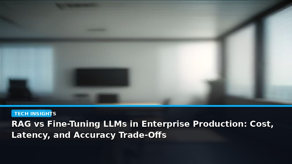 RAG vs Fine-Tuning LLMs in Enterprise Production: Cost, Latency, and Accuracy Trade-Offs - editorial cover photograph