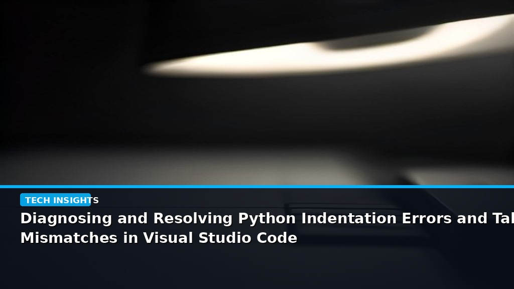 Diagnosing and Resolving Python Indentation Errors and Tab Mismatches in Visual Studio Code - editorial cover photograph