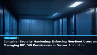 Container Security Hardening: Enforcing Non-Root Users and Managing UID/GID Permissions in Docker Production Environments - editorial cover photograph