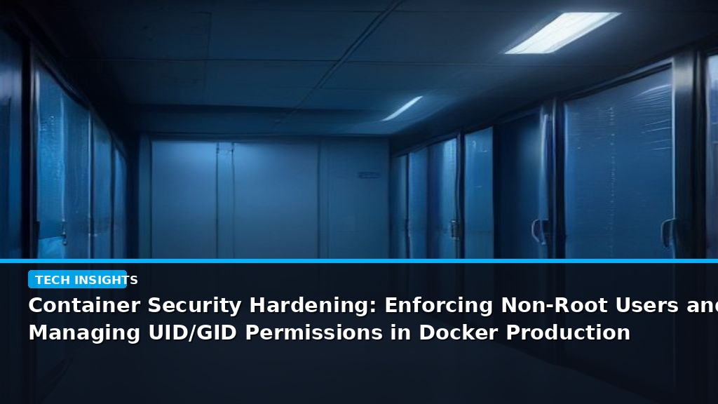 Container Security Hardening: Enforcing Non-Root Users and Managing UID/GID Permissions in Docker Production Environments - editorial cover photograph