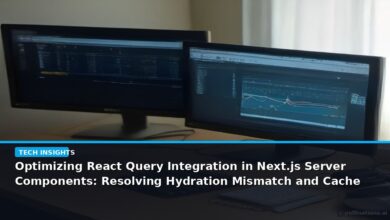 Optimizing React Query Integration in Next.js Server Components: Resolving Hydration Mismatch and Cache Revalidation Pitfalls - editorial cover photograph