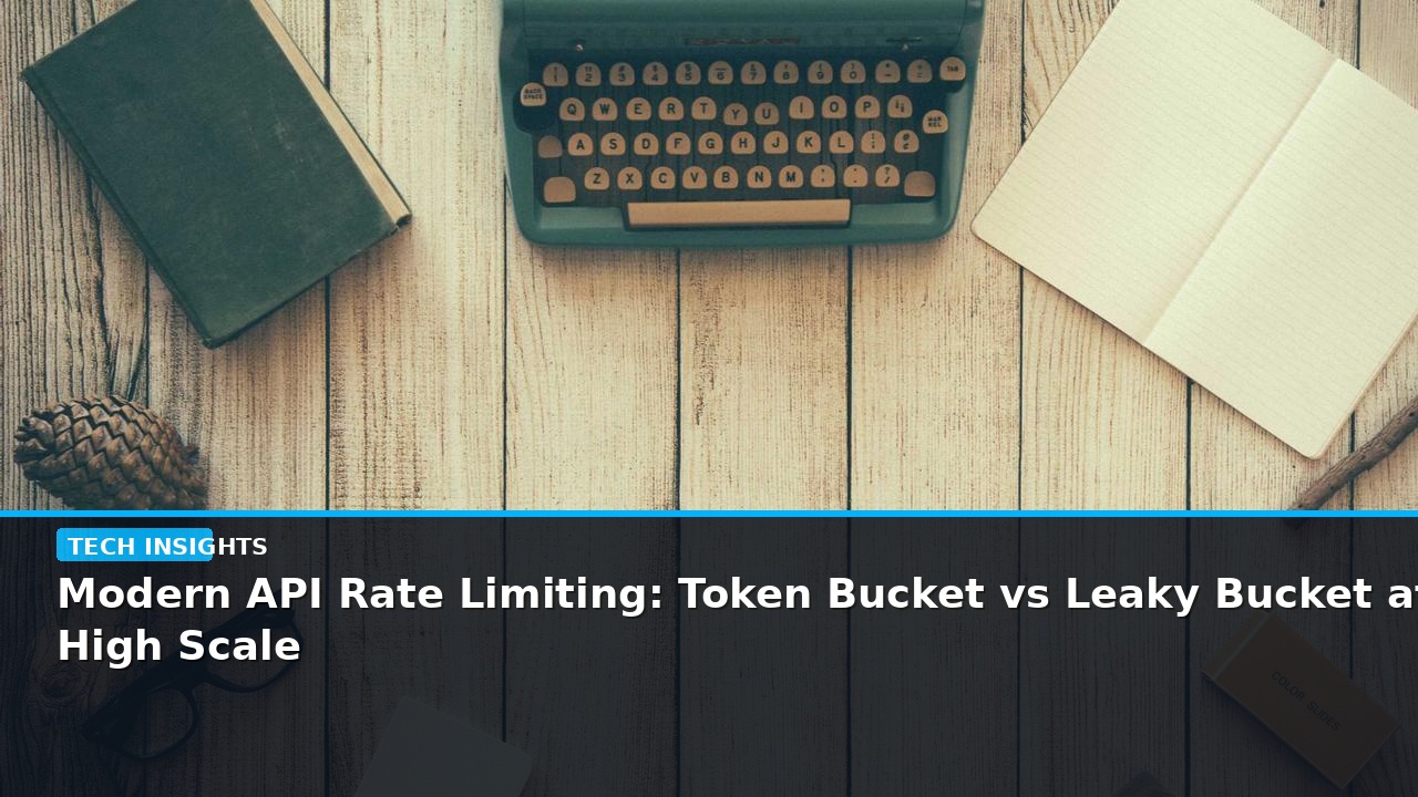 Modern API Rate Limiting: Token Bucket vs Leaky Bucket at High Scale - editorial cover photograph