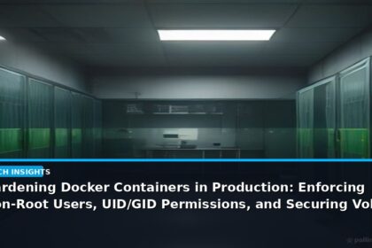 Hardening Docker Containers in Production: Enforcing Non-Root Users, UID/GID Permissions, and Securing Volume Mounts - editorial cover photograph